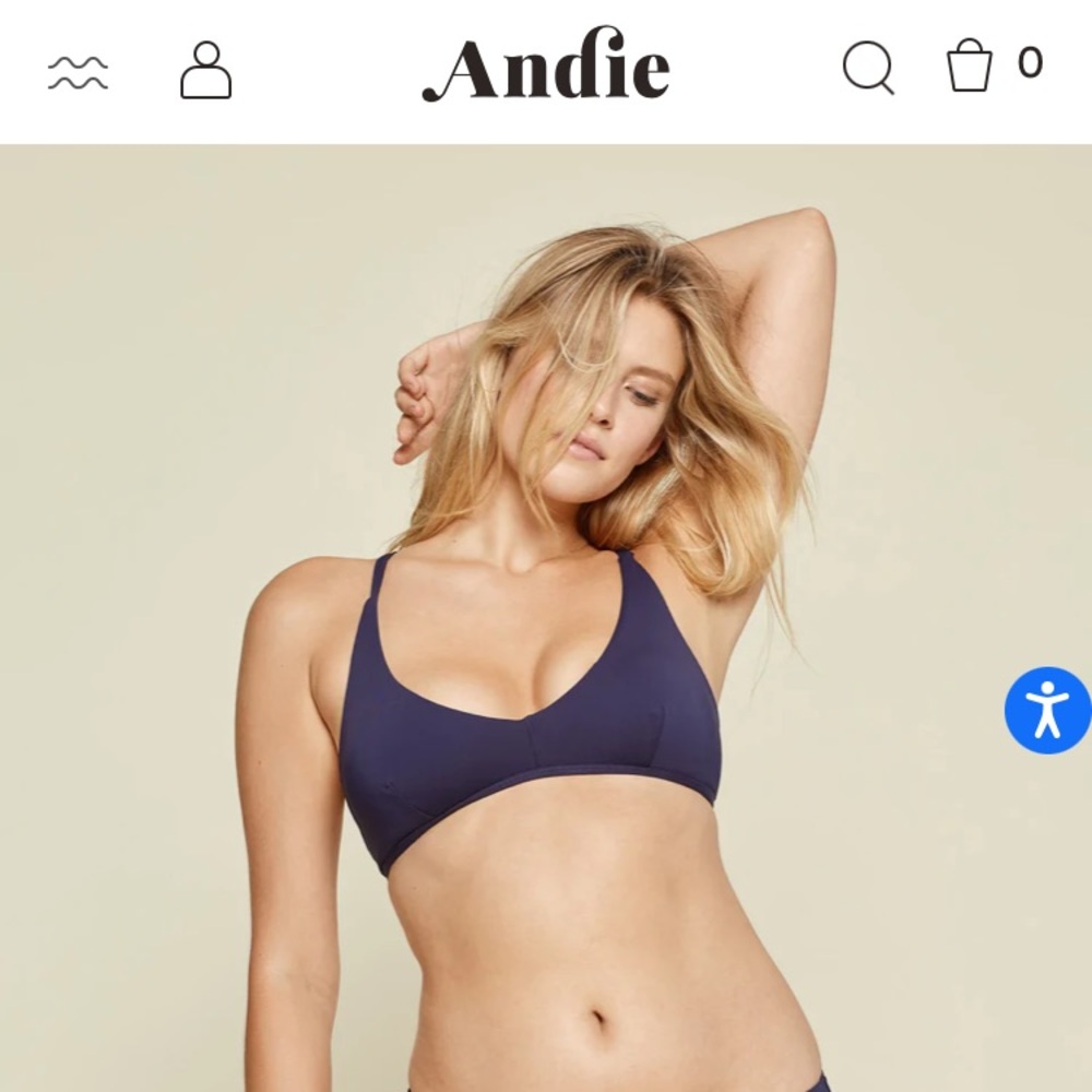 Andie Valencia swim top.  NWT. Navy size L